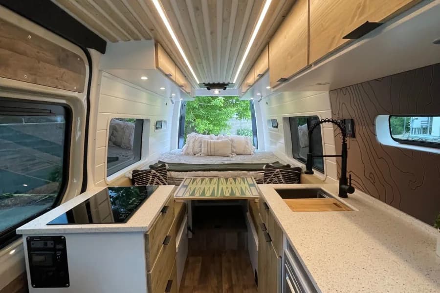 Luxury 2021 Sprinter Campervan - Tan Class B RV rental in Salt Lake City Utah, exterior