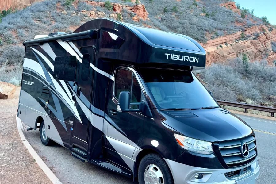2022 Top of the Line Luxury Mercedes Tiburon 24' w full wall slide Class C RV rental in Salt Lake City Utah, exterior