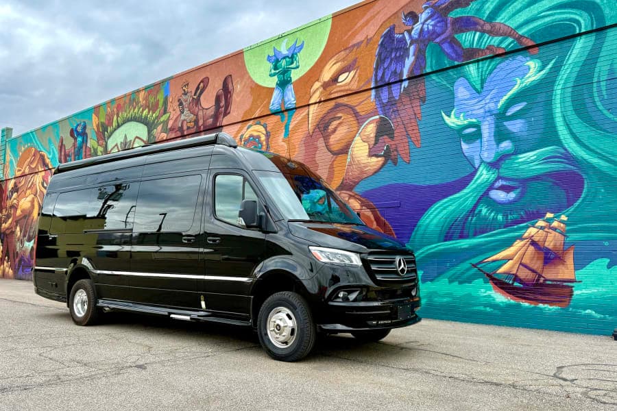 2021 Top of the Line Luxury Mercedes Airstream Interstate 4x4 Class B RV rental in Salt Lake City Utah, exterior
